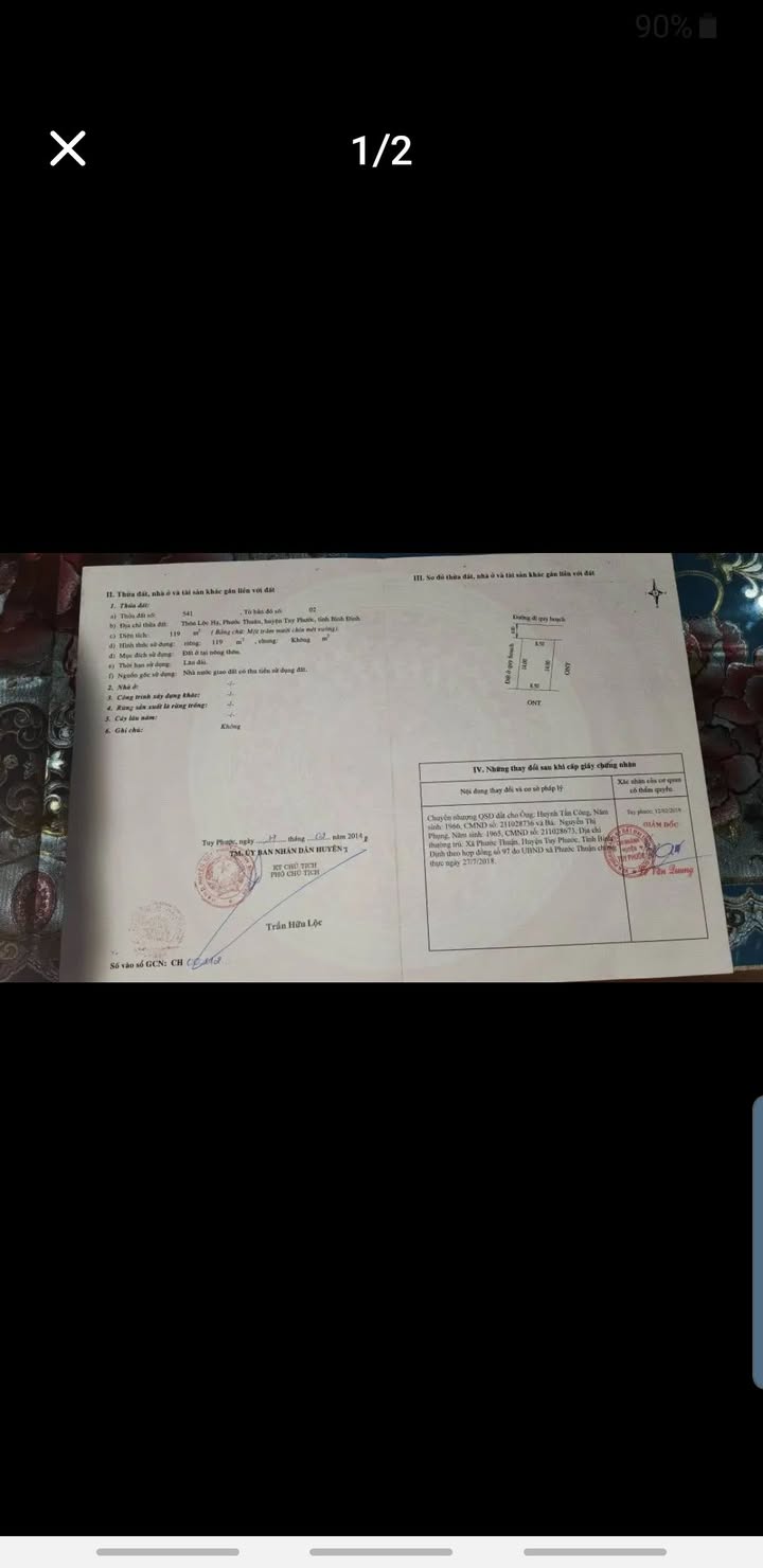 Đất Phước Thuận Tuy Phước 119m² giá 6 tỷ - Cơ hội đầu tư hấp dẫn!