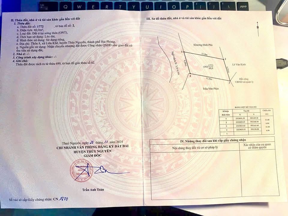 Đất nền Liên Khê Thủy Nguyên 60m² giá 699 triệu - Cơ hội đầu tư tốt!