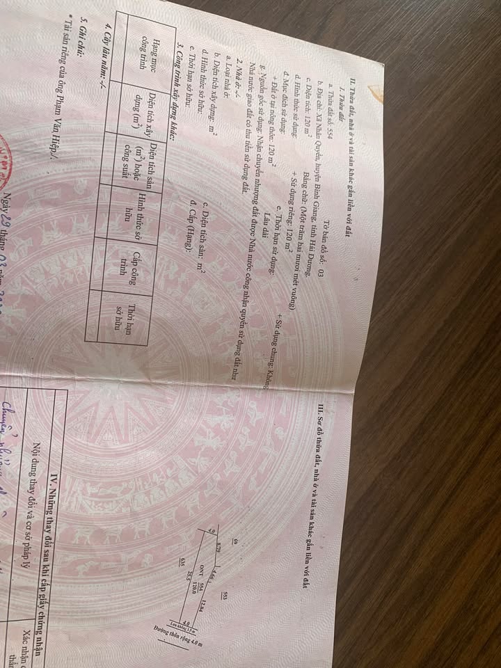 Đất ở Nhân Quyền, Bình Giang 120m² giá 1.56 tỷ - Mặt tiền kinh doanh đắc địa!