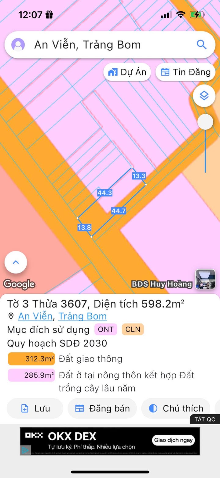 Đất nền An Viễn Trảng Bom 598m² giá 2.8 tỷ - Tiềm năng đầu tư lớn!