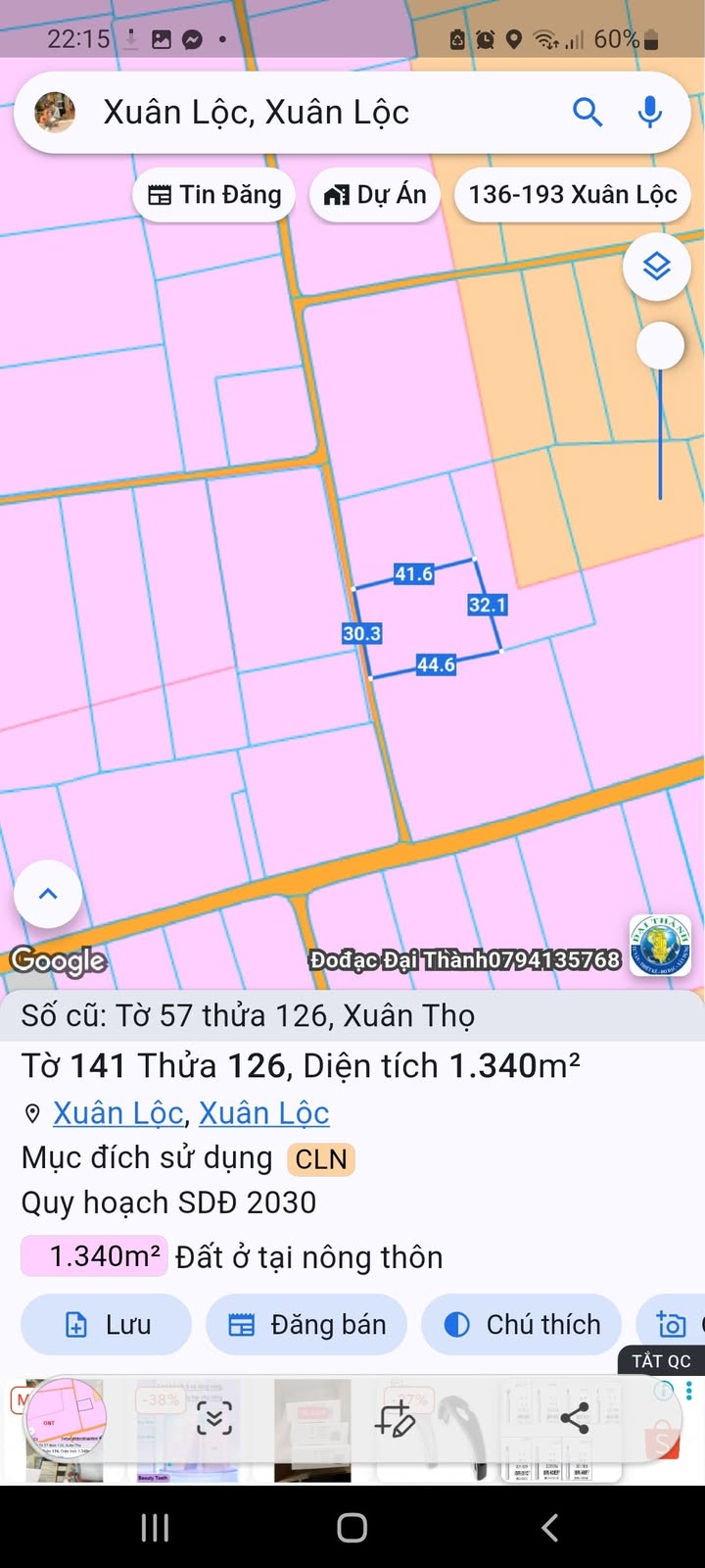 Đất nền Xuân Thọ - Xuân Lộc 3600m² giá thỏa thuận - Khu dân cư sầm uất
