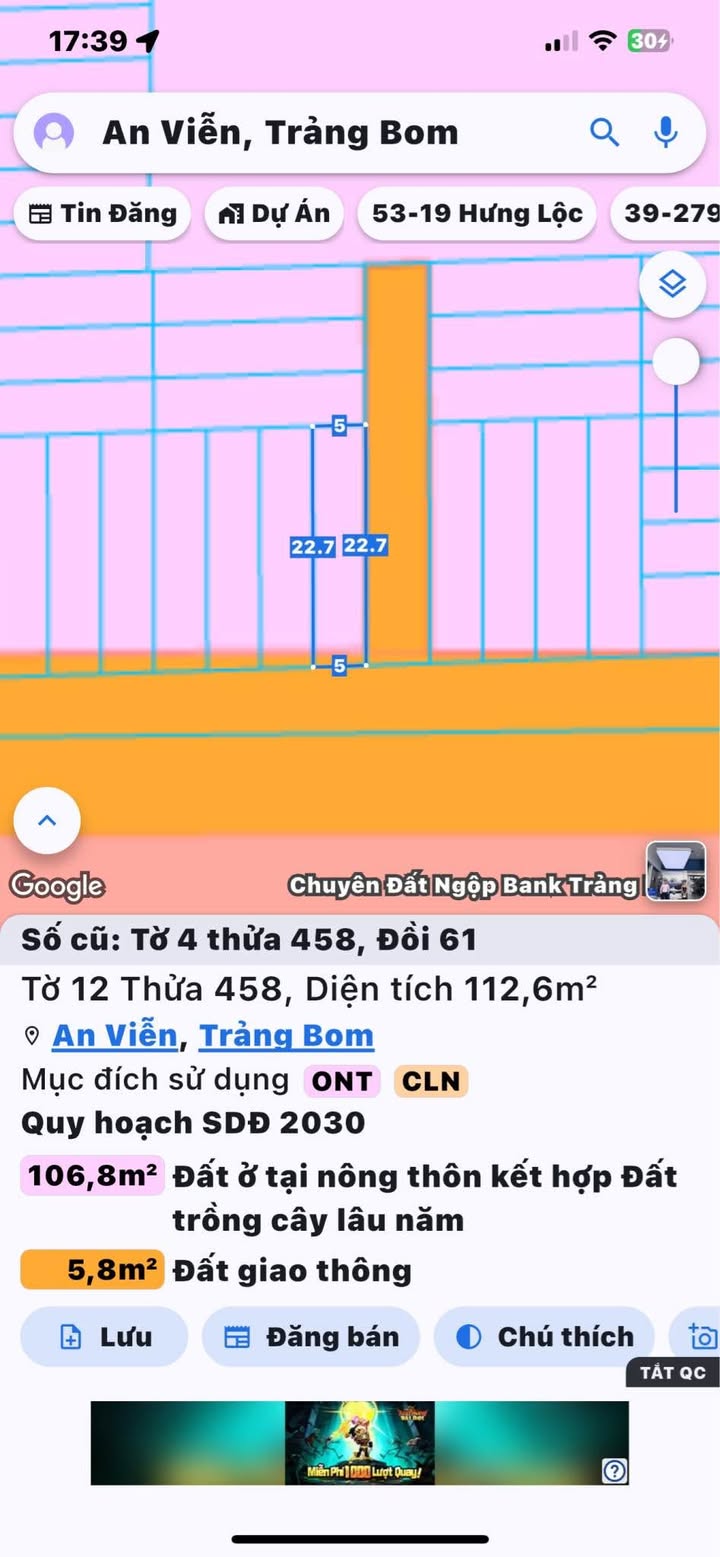 Đất nền An Viễn Trảng Bom 113.5m² giá 1.1 tỷ - Sổ đỏ chính chủ