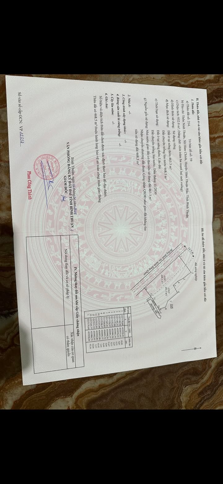 Đất thổ cư 464m² tại xã Hàm Chính, giá 1.3 tỷ - Đầu tư sinh lời ngay!