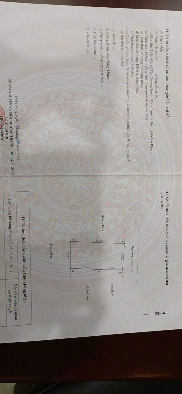 Đất nền Thủy Nguyên Hải Phòng 84m² giá 3 tỷ - Mặt tiền 6,5m cực rộng!