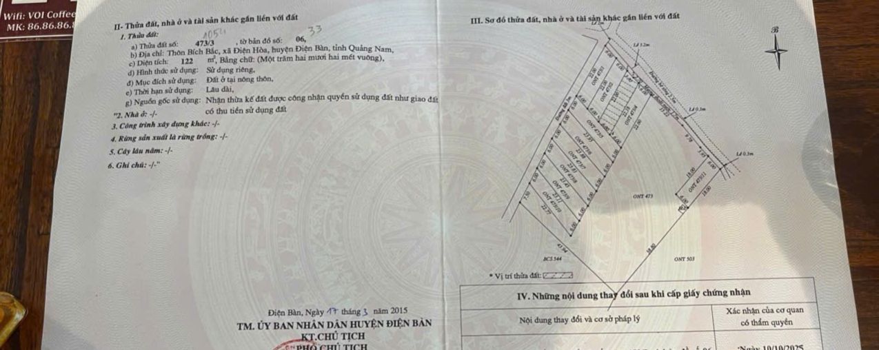 Đất nền Bích Bắc, Điện Hoà 122m² giá chỉ 1 tỷ - Cơ hội đầu tư hấp dẫn!