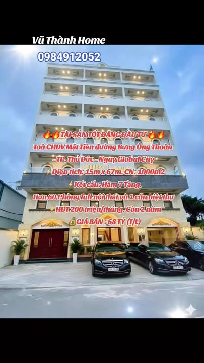 Căn hộ cho thuê tại mặt tiền Bưng Ông Thoàn, Thủ Đức, 991m² giá 68 tỷ - Đầu tư sinh lời ngay!