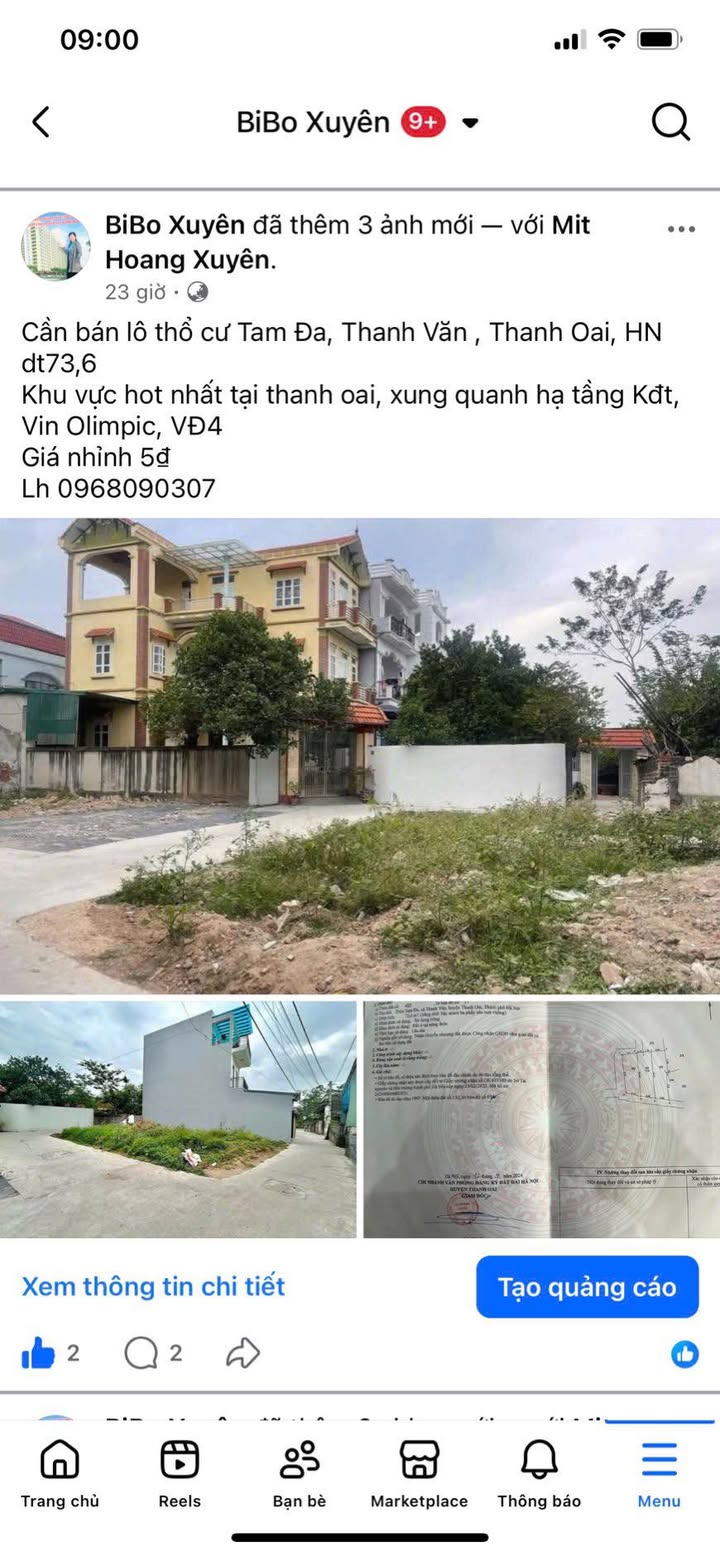 Đất thổ cư Thanh Văn, Thanh Oai 73m² giá 5.1 tỷ - Vị trí đắc địa, đầu tư sinh lời!