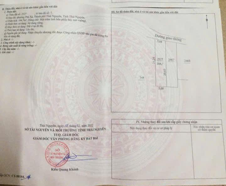 Đất thổ cư Phú Xá 104m² giá 1.7 tỷ - Dễ dàng tiếp cận đường Việt Bắc!