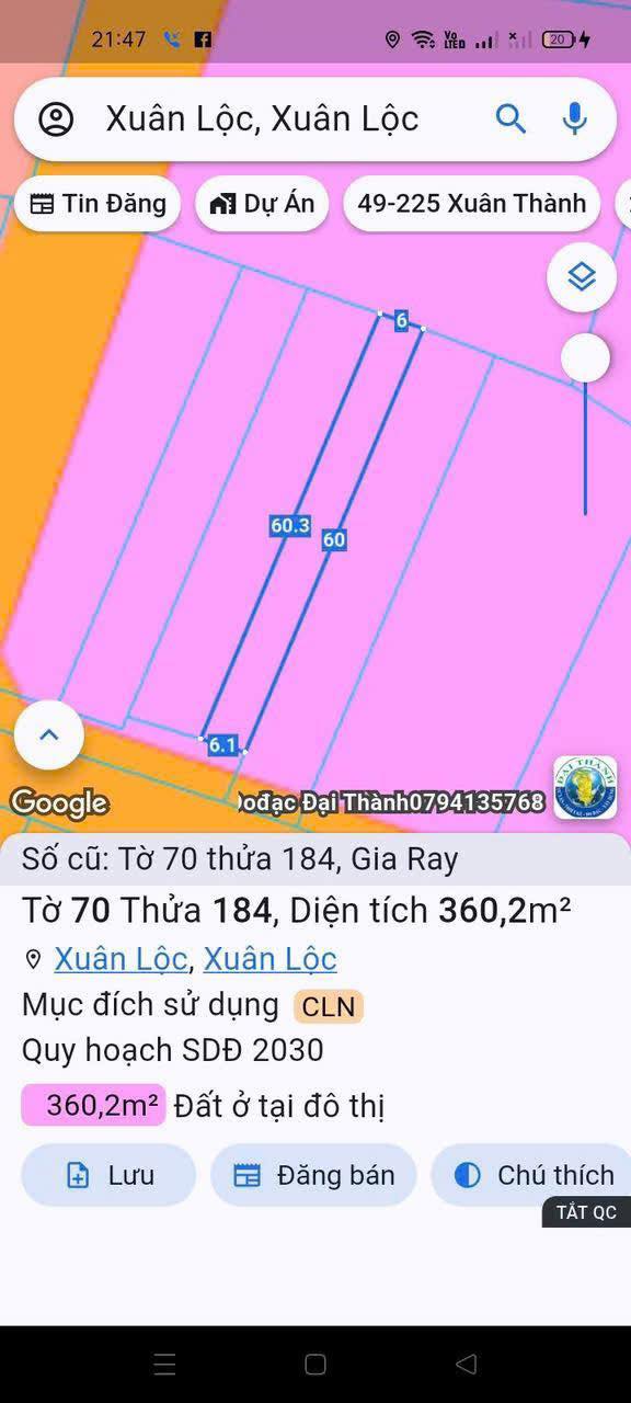 Đất nền 360m² tại thị trấn Gia Ray - Giá chỉ 550 triệu - Sổ đỏ chính chủ!