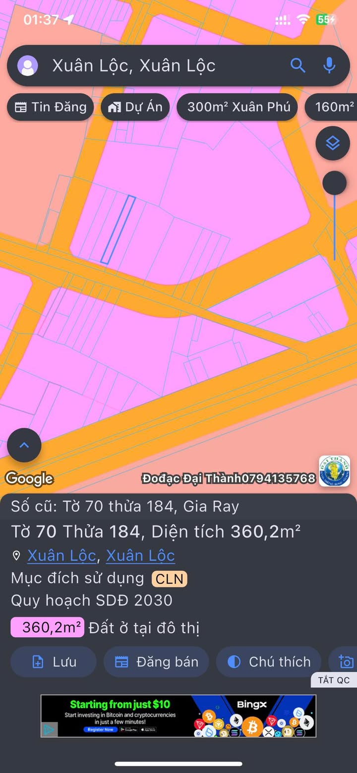 Đất nền 360m² đường Nguyễn An Ninh, thị trấn Gia Ray - Giá chỉ 550 triệu!