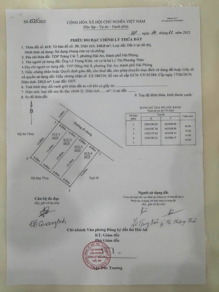 Lô đất Tràng Cát Hải Phòng 60m² giá 2.1 tỷ - Đường ô tô vào tận nơi!