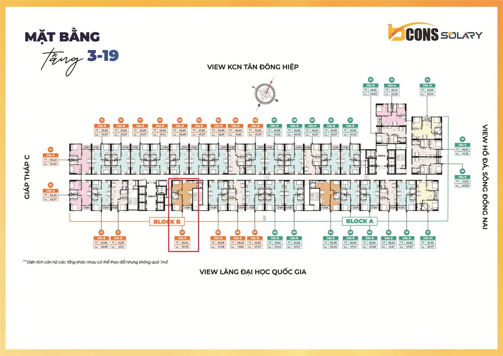 Căn hộ Bcons Solary Dĩ An 64m² - Hướng Đông Nam, Giá chỉ 2.103 tỷ!