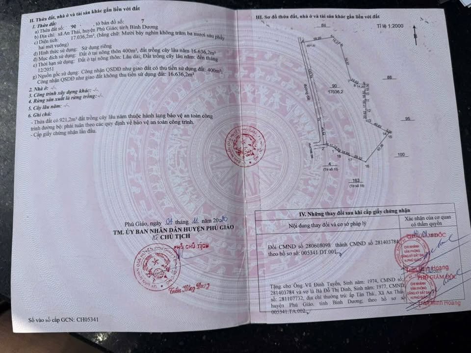 Đất nền 17.000m² tại xã Phước Thành, Bình Dương - Giá chỉ 17 tỷ - Cơ hội đầu tư tuyệt vời!