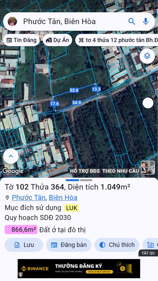 Đất nền Phước Tân, Biên Hòa 3600m² giá 3.5 tỷ - Cơ hội đầu tư hấp dẫn!
