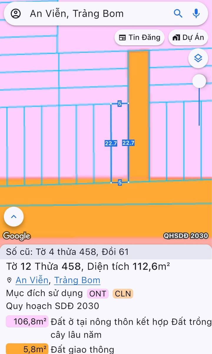 Đất nền lô góc 2 mặt tiền tại An Viễn, Trảng Bom 113m² giá 1.15 tỷ - Sổ riêng, thổ cư 100%!