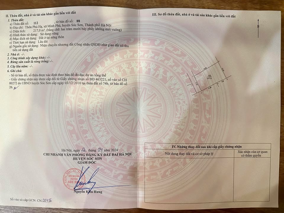 Đất thổ cư Kim Anh, Sóc Sơn 217m² giá 3.255 tỷ - Cơ hội đầu tư hấp dẫn!