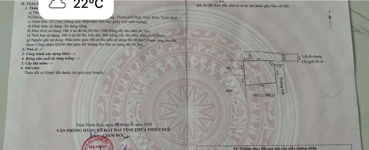 Đất 2 mặt tiền Kiệt 27 Hoàng Quốc Việt, 107m² giá 2 tỷ - Ô tô tận nơi!