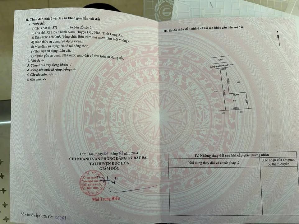 Đất nền Hòa Khánh Nam 428m² giá 1.75 tỷ - Đường bê tông 5m thông thoáng!