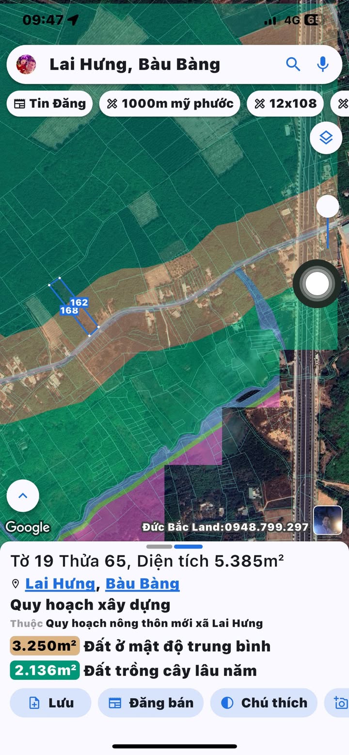 Đất nền Bàu Bàng 5300m² giá 13.25 tỷ - Mặt tiền đường nhựa rộng rãi!