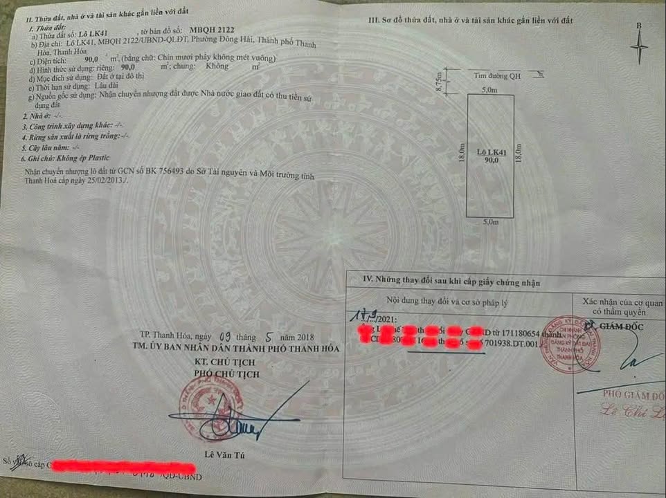 Lô đất 90m² phường Đông Hải, Thanh Hóa giá 3 tỷ - Vị trí trung tâm thuận tiện!