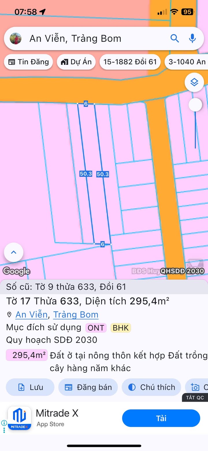 Lô đất An Viễn Trảng Bom 300m² giá 2 tỷ - Cơ hội đầu tư hấp dẫn!