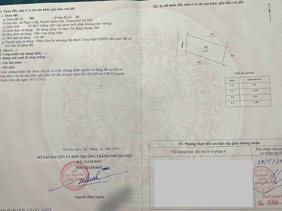 Đất đẹp 61m² Ngọc Liệp Quốc Oai - Vị trí đắc địa, tiềm năng sinh lời cao!