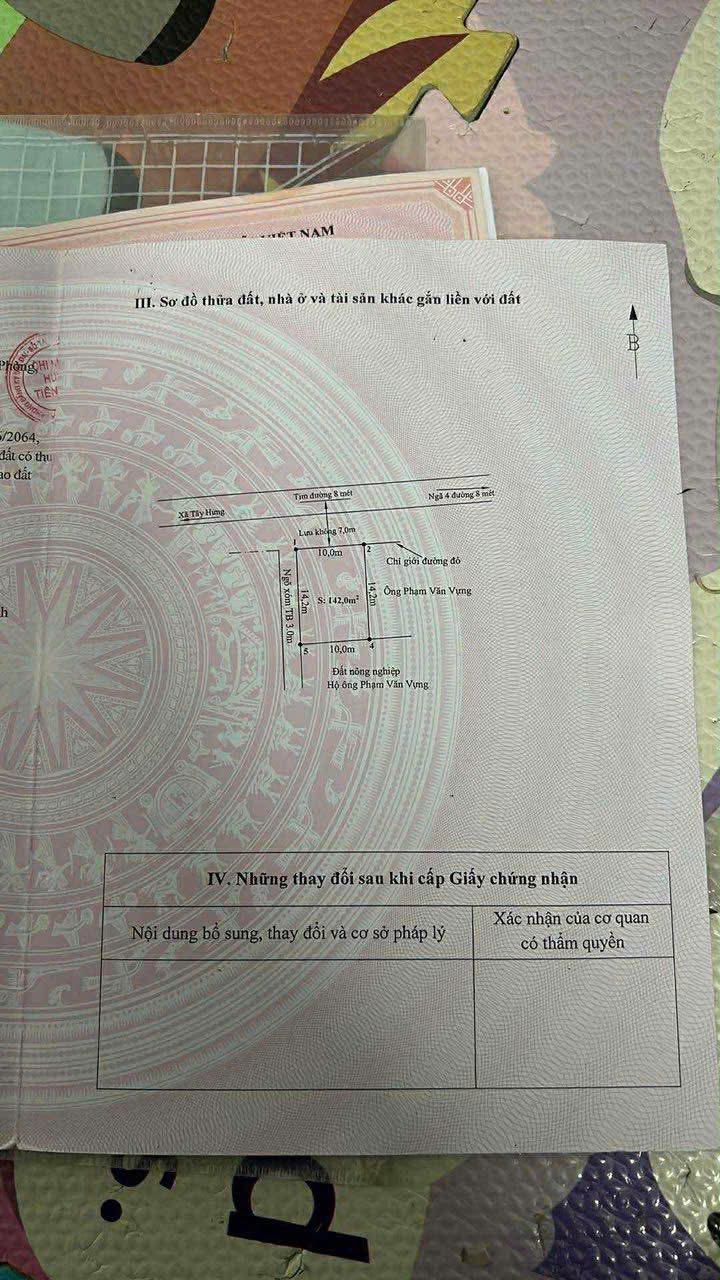 Đất nền thổ cư 142m² tại Thôn Trung Hưng, Tiên Lãng - Giá mềm chính chủ!