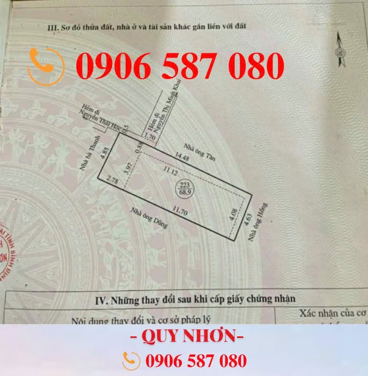 Bán nhà 69m² tại Nguyễn Thái Học, Quy Nhơn - Giá 2.3 tỷ, tiện ích đầy đủ!