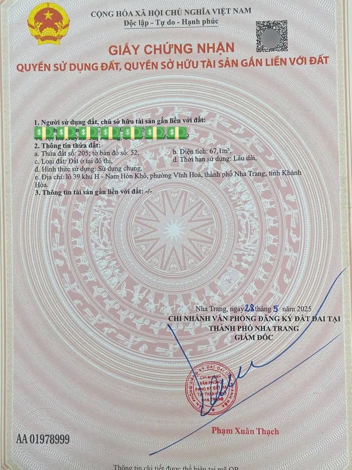 Đất mặt tiền đường Nguyễn Duy Hiệu, Vĩnh Hoà, 67m² giá 5.15 tỷ - Cách biển chỉ 700m!