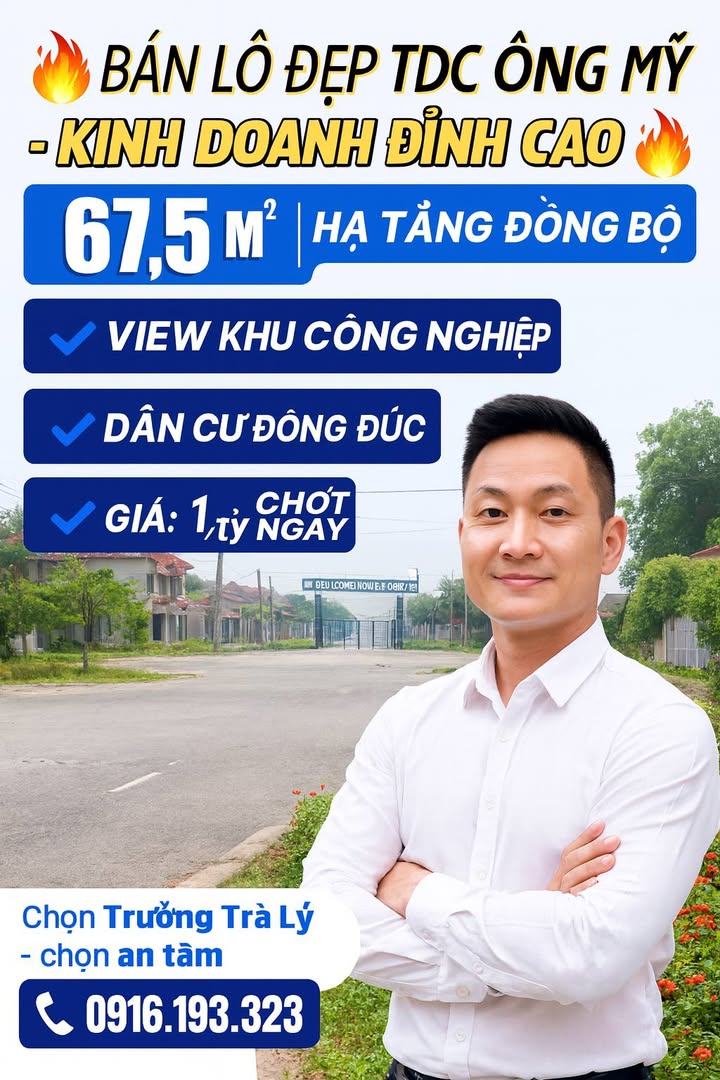 Đất nền TDC Đông Mỹ 67m² giá 1 tỷ - Cơ hội kinh doanh sinh lời!
