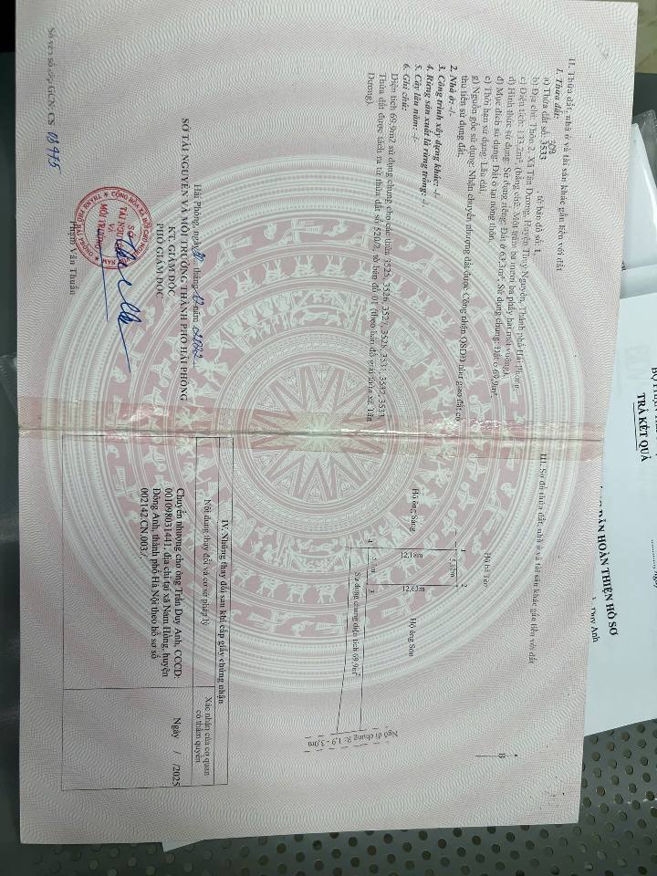 Lô đất Tân Dương, Thủy Nguyên 64m² giá 1.968 tỷ - Cơ hội đầu tư vàng!