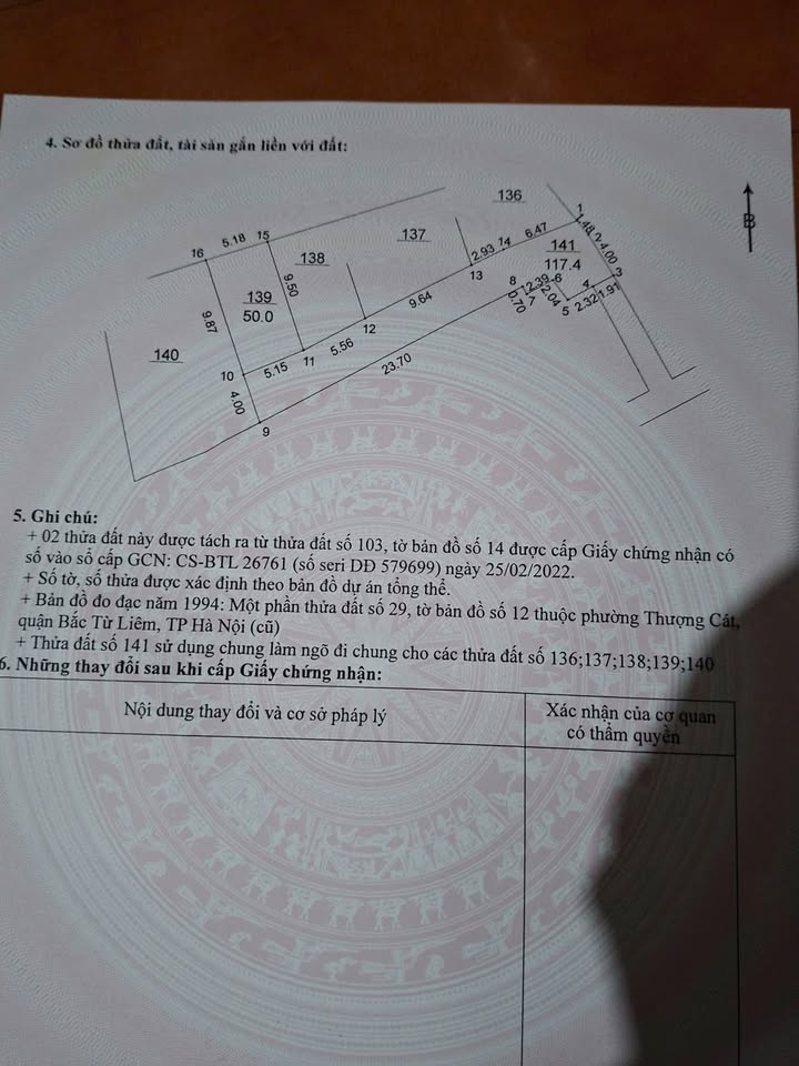 Đất thổ cư Thượng Cát 50m² giá 4.5 tỷ - Đường rộng 4m, chính chủ bán!
