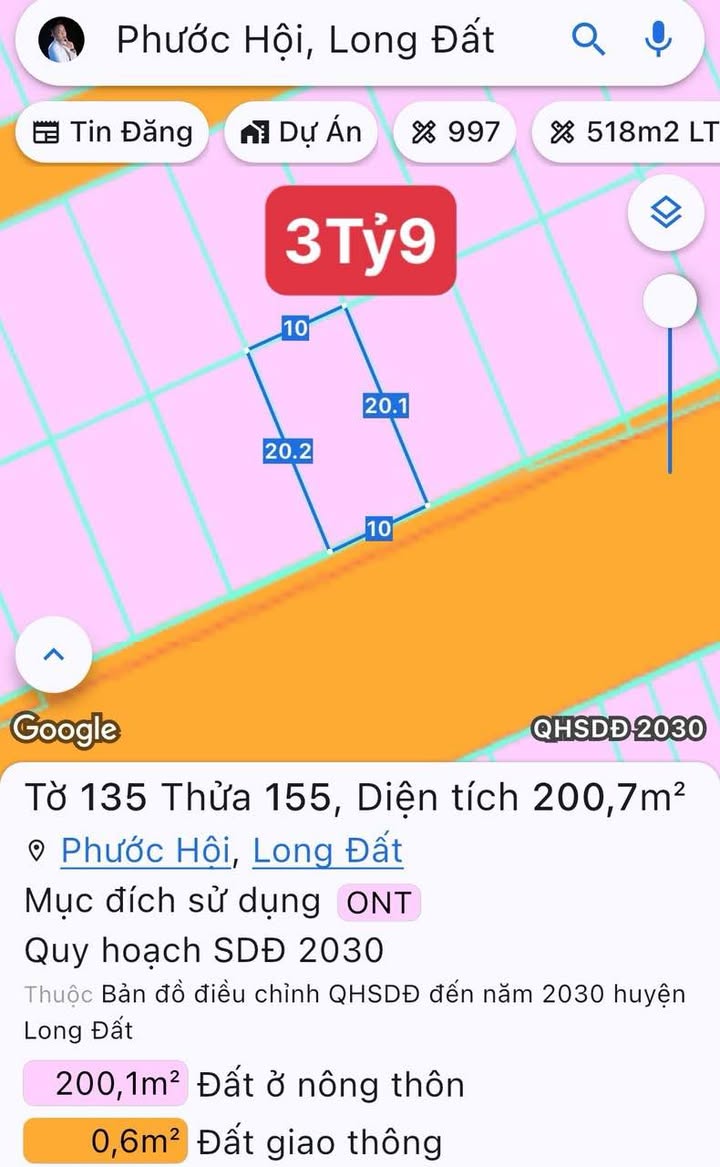 Đất nền Lộc An, Đất Đỏ 227m² giá từ 3.9 tỷ - Mặt tiền đường Hàng Dương, đầy đủ tiện ích!
