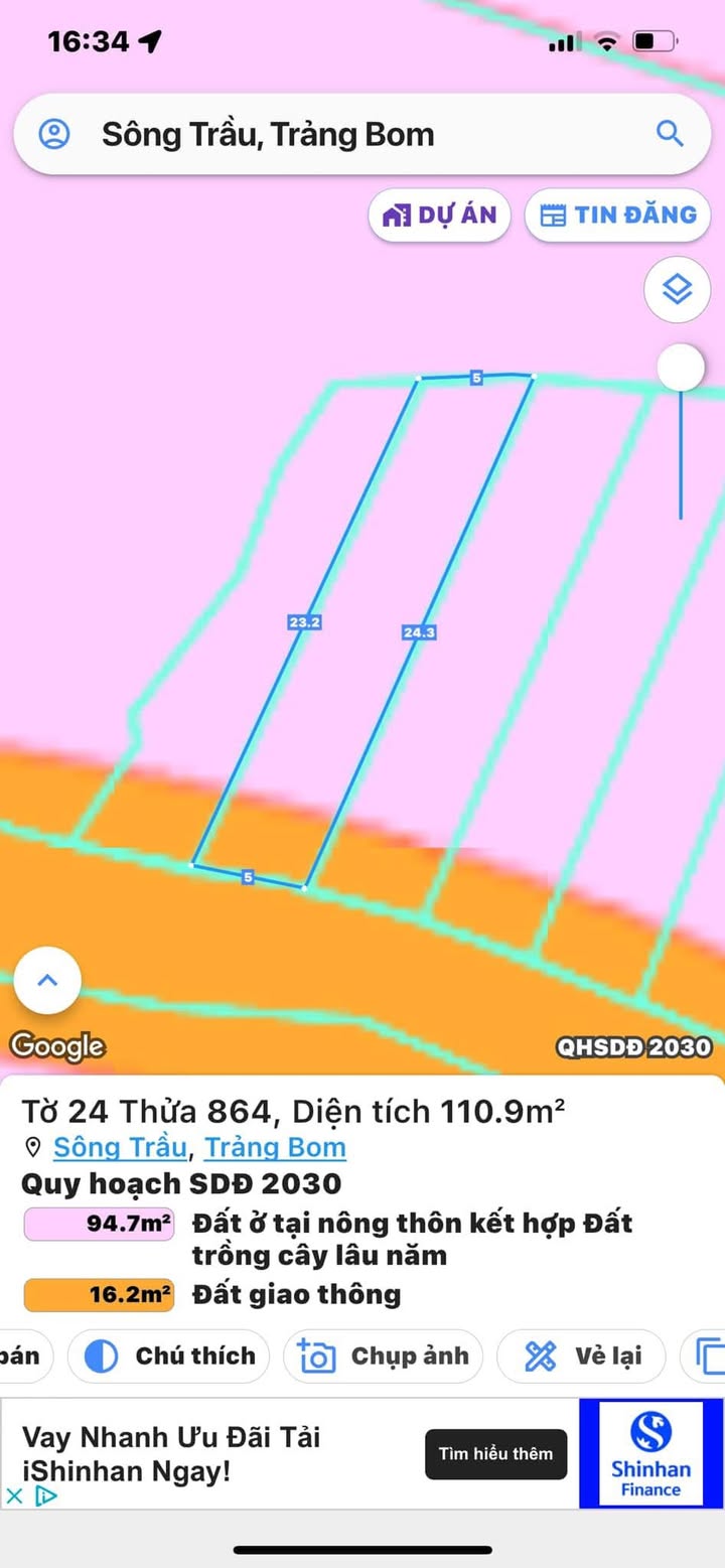 Đất thổ cư Sông Trầu Trảng Bom 115m² giá chỉ 1 tỷ - Sổ đỏ chính chủ!