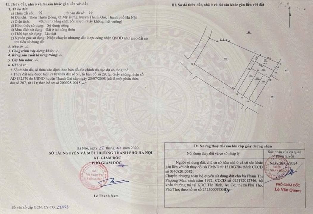 Đất nền Mỹ Hưng, Thanh Oai 40m² - Chính chủ bán gấp!