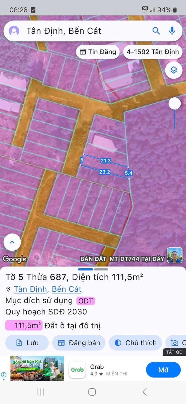 Đất thổ cư Hòa Lợi, Bến Cát 110m² giá 1.1 tỷ - Đường nhựa dân đông!