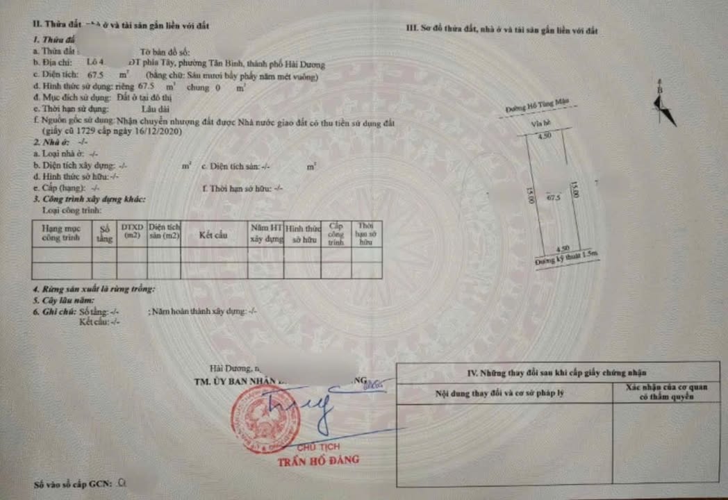 Đất nền KĐT An Phú 2, phố Hồ Tùng Mậu, Hải Dương 67,5m² - Giá 3 tỷ cực hợp lý!