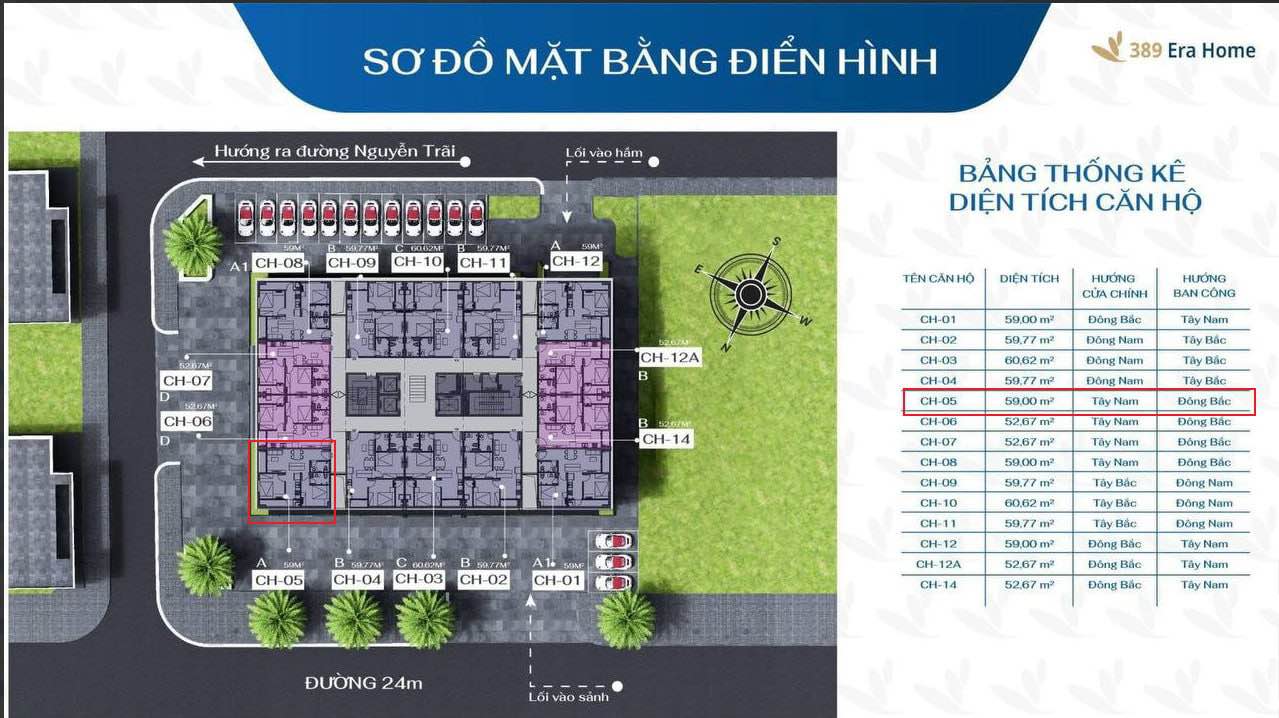 Căn hộ chung cư Era Home Quán Bàu 59m² giá thỏa thuận - Căn góc 2 logia chính chủ