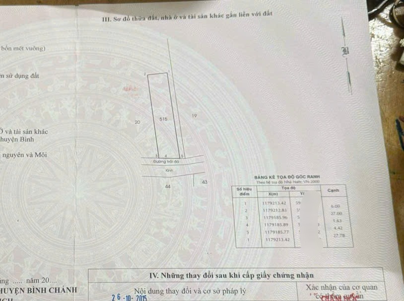 Đất vườn Hưng Long Bình Chánh 164m² giá 1.55 tỷ - Mặt tiền đường nhựa T6