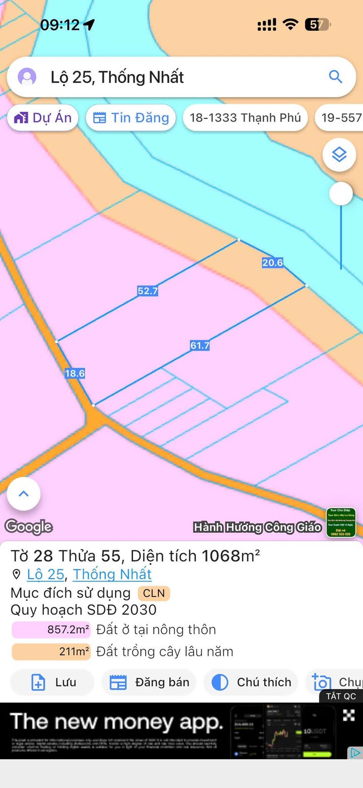 Đất thổ cư Xã Lộ 25 1068m² giá 1.95 tỷ - View suối đẹp