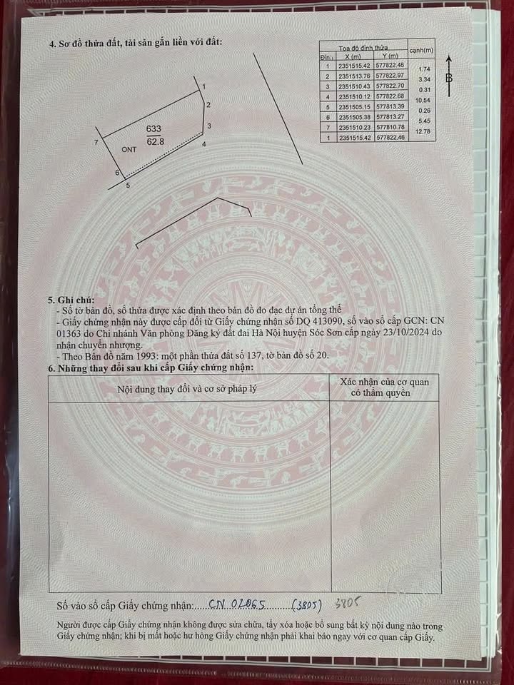 Đất thổ cư Minh Trí, Sóc Sơn 62.8m² giá thỏa thuận - Sổ đỏ chính chủ ngay!