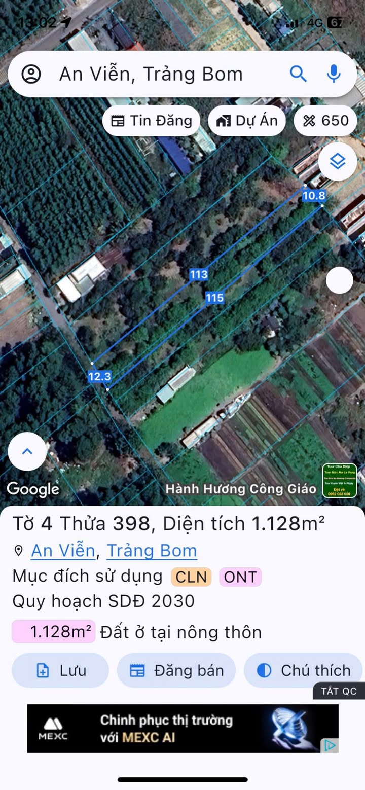 Đất nền 1128m² đường Trần Vĩnh Lộc - Giá chỉ 3.5 tỷ, gần KCN Giang Điền!