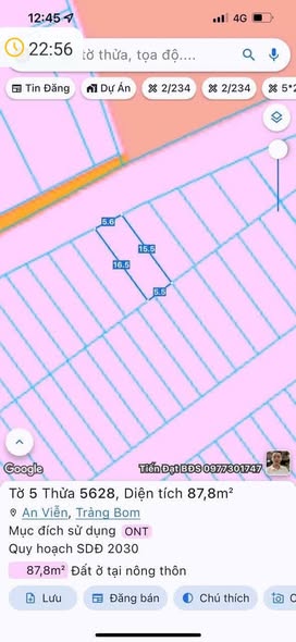 Đất nền An Viễn Trảng Bom 171.2m² giá 1.2 tỷ - Sổ đỏ chính chủ, đầu tư sinh lời!