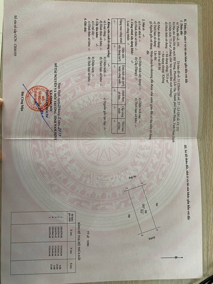 Đất nền Mỹ Trung, Nam Định 75m² giá 3.07 tỷ - Đường lớn, vị trí đắc địa!