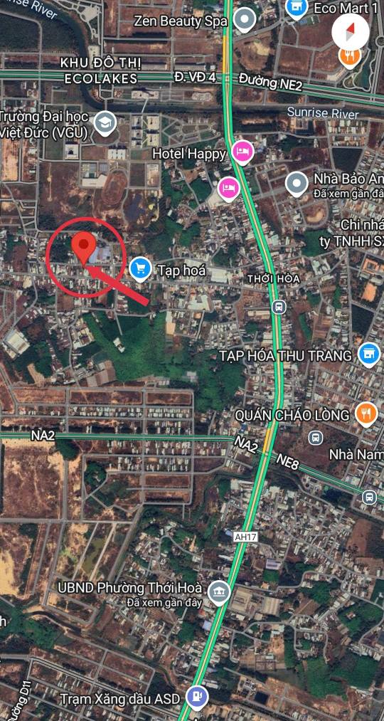 Đất thổ cư mặt tiền đường nhựa Thới Hòa, Bến Cát 132m² giá 1.4 tỷ - Cơ hội đầu tư sinh lời!