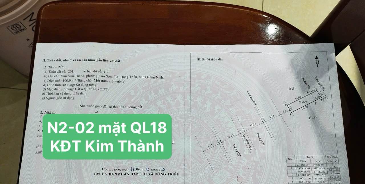 Đất nền Khu Dân Cư Kim Thành, Đông Triều 100m² - Vị trí đắc địa, giá thương lượng!