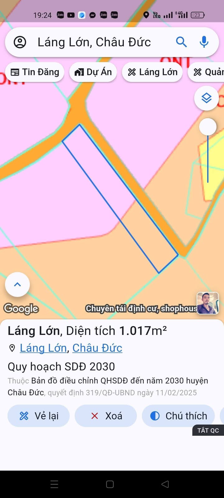 Đất thổ cư Láng Lớn, Châu Đức 8100m² giá 1.5 tỷ - Đầu tư sinh lời!