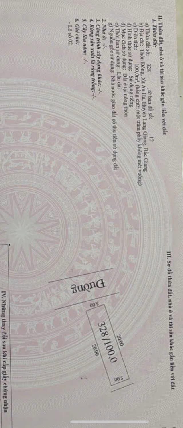 Lô đất 100m² tại thôn Đông, An Hà, Lạng Giang - Đầu tư sinh lời ngay!