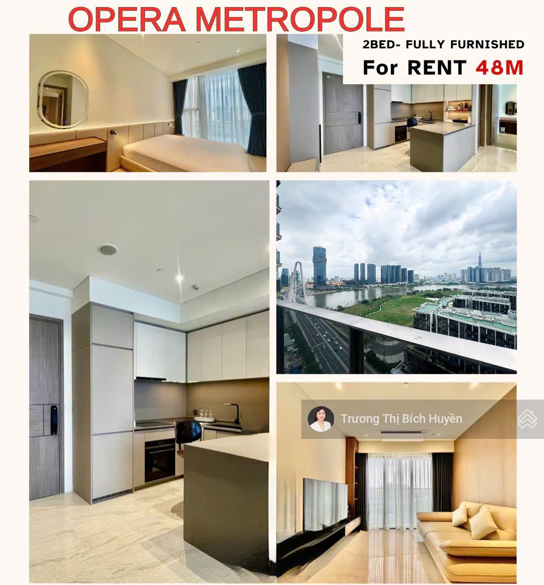 Căn hộ 2PN The Opera Residence Quận 2 - 70m² giá chỉ 44 triệu/tháng - View sông tuyệt đẹp!