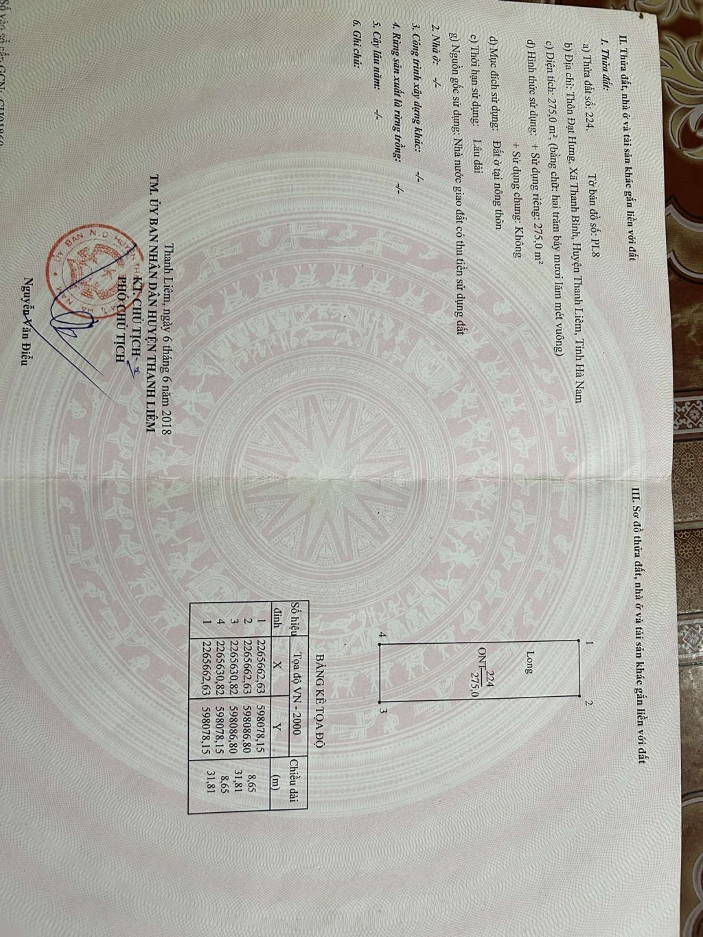 Nhà mặt đường Tân Thanh, Thanh Liêm 277m² giá 8 tỷ - Đầu tư sinh lời ngay!